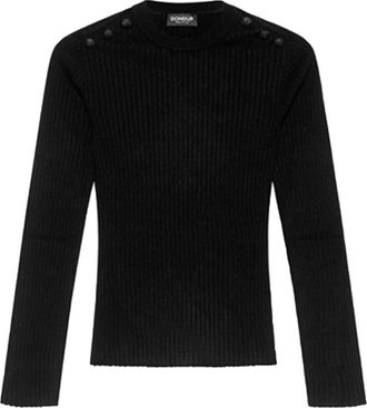 Dondup Zwarte Trui - Dames - Ronde hals truien - Zwart - L - Polyester - Truien & Vesten