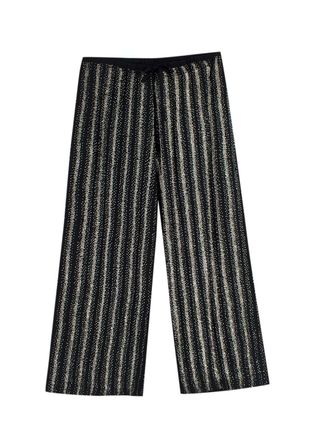 Dries Van Noten Black Silk Sequin Embellished Trousers Size S