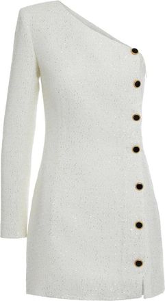 Alessandra Rich Mini gebreide jurk - Dames - Korte kleedjes - Wit - XS - Wol - Kleedjes