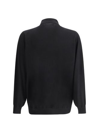 Brunello Cucinelli Mens Polo Shirt Nero+grigio Scuro T-shirts And Polos