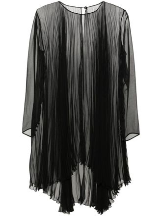 Chanel 1990s pleated chiffon blouse - Black