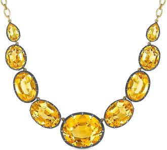 Fred Leighton 18kt gold Semi-Riviere citrine necklace - women - 18kt Gold/Citrine - One Size