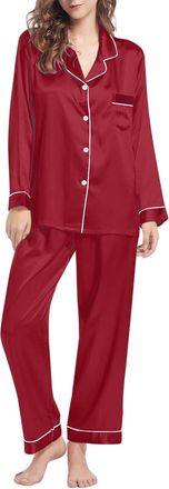 Generic Womens Pjs Sets Long Sleeve Womens Pyjamas Set Nightwear Pajamas Ladies Loungewear Pyjamas Pjs Sets Ladies Loungewear Tracksuit Uk Track Suit Pyjama W