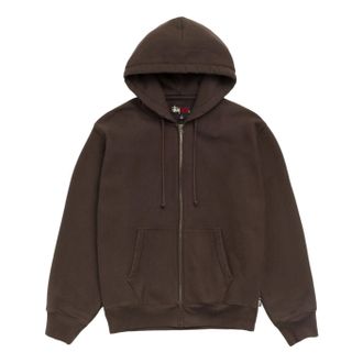 St&uuml;ssy Fleece Zip Hoodie Brow 118634-BROW