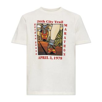 Golden Goose Printed T-Shirt - male - Golden Goose - T-Shirts - Beige - XL - Tops