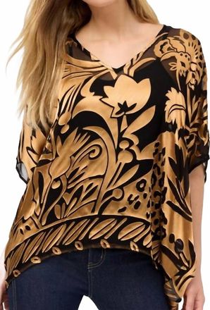Johnny Was Burnout Croft Poncho In Black & Gold