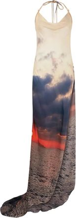 Roberto Cavalli abstract-print maxi dress - women - Fabric - 44 - Neutrals
