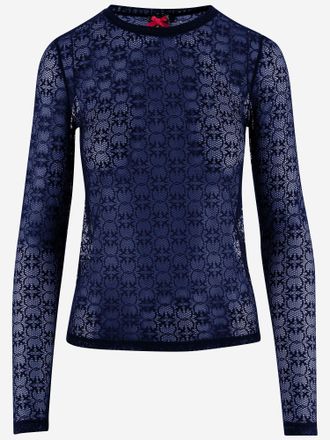 Pinko Jersey de encaje el&aacute;stico con estampado de logo de Pinko