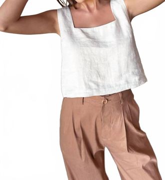 Emerson Fry Roma Top In Natural Linen