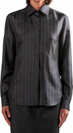 Barbara Bui Long Sleeve Striped Shirt In Anthracite