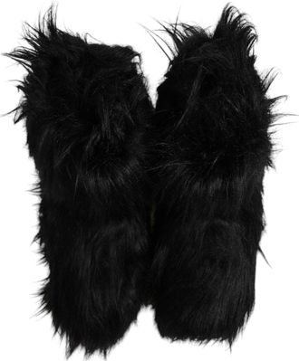 Dolce & Gabbana Mens Black Faux Fur Mid Calf Boots Shoes