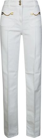 Elisabetta Franchi Pantalone Mod. Jeans - Dames - Slim Fit Broeken - Beige - W27 - Broeken
