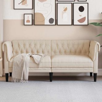vidaXL Vidaxl - Sof&aacute; Chesterfield De 2 Plazas Lino