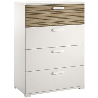 Dmora Cajonera Damasco, 4 Cajones, Hecho En Italia, 39.00x70.00x98.00h Cm Marr&oacute;n Roble Veteado