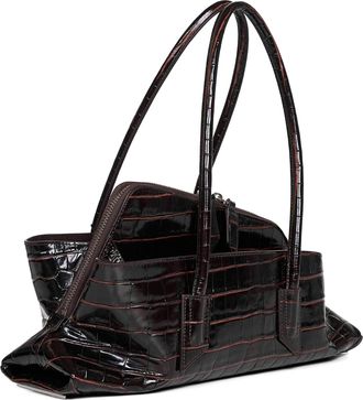 The Attico Womens Top Handle Bag La Passeggiata Small Brown Calf Leather (bos Taurus) Handbags Hand