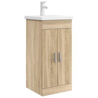 vidaXL Vanidad De Ba&ntilde;o Con Lavabo Roble Sonoma 42 X 40 X 84,5 Cm Vidaxl