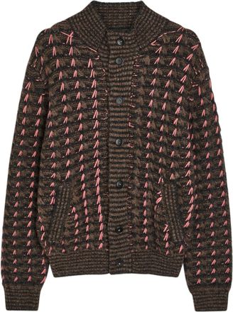 Canali Embroidered Wool-blend Cardigan - Grey - 46 (UK36 / S)