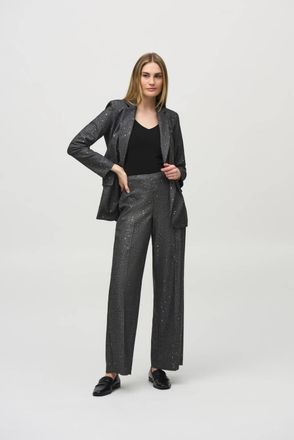 Joseph Ribkoff Wide Leg Sequin Pant In Grey