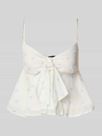 Gina Tricot Blusentop mit Spaghettiträgern und Knotendetail in Bleu, Größe L