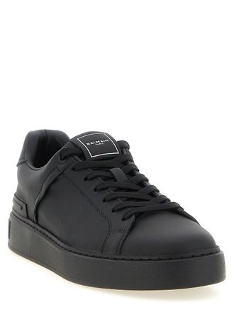 Balmain Mens Black Calfskin Low Top Sneakers