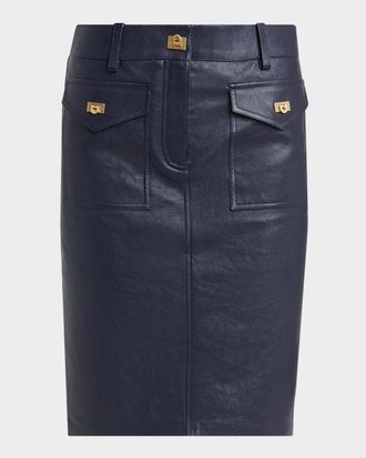 Ferragamo Nappa Leather Knee-Length Skirt