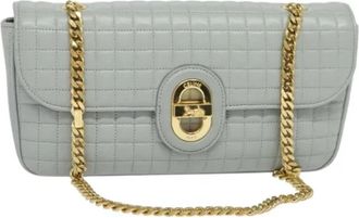 Celine Pre-owned Vintage Leren Schoudertas - Dames - Vintage Schoudertas - Grijs - ONE Size - Leer - Vintage
