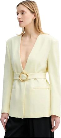 Isabelle Blanche Blazer - Dames - Jassen - Geel - Maat: L Viscose