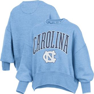 Pressbox Womens Pressbox Carolina Blue North Carolina Tar Heels Oversized Waist-Length Crewneck Sweatshirt in Light Blue at Nordstrom, Size Xx-Large