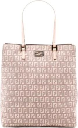 Fendi Pre-owned Tote Bags, female, Pink, Size: ONE SIZE Pre-owned Canvas Tote