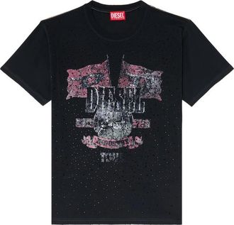 Diesel Black Graphic Crew Neck T-Shirt