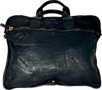 Campomaggi Tassen, Heren, Zwart, ONE Size, Leer, Aktetas Koeienleer