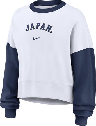 Nike Japan National Baseball Team 2026 World Baseball Classic Nike Womens Pullover Crew in White | 01D7022NWBJ-HXT
