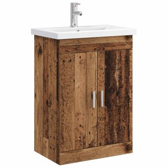 vidaXL Juego De Muebles De Ba&ntilde;o Madera Envejecida 61 X 40 X 84,5 Cm Vidaxl