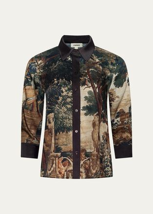 L'agence Eulalie Placement Print Blouse