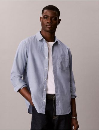 Calvin Klein Jeans Calvin Klein Mens End-On-End Washed Classic Shirt - Blue - 2XL
