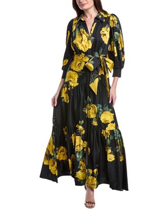 Alice & Olivia Alice + Olivia Cora Volume Tiered Shirtdress