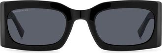 Dsquared2 Zwart/Grijze Zonnebril - Dames - Zonnebrillen - Zwart - 52 MM - Polyester - Accessoires