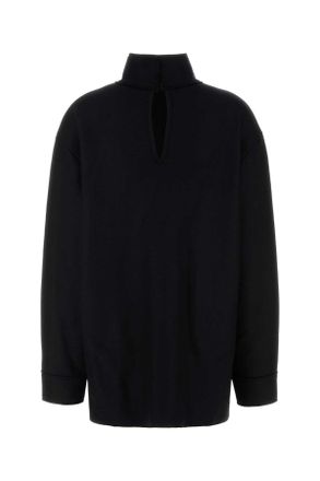Jil Sander Womens Black Wool Blend Blouse Exterior: Nylon Maglie