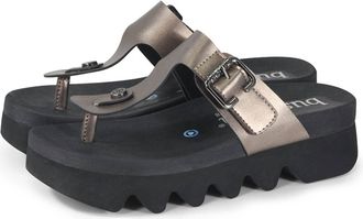 Bussola Womens Cassia Capri Flip-Flops In Pewter