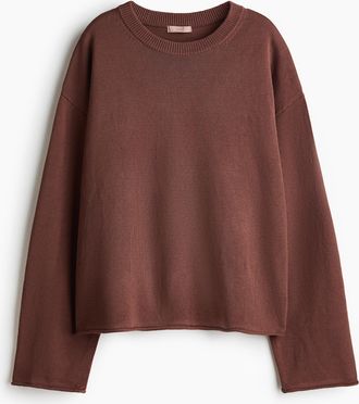 H&M Pullover mit Rollkanten - Braun