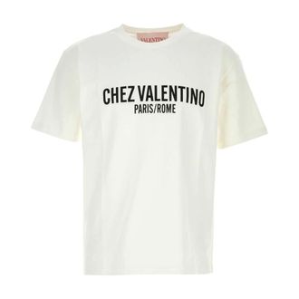 Valentino Garavani T-Shirts, male, White, Size: XL Chez Valentino Print T-Shirt