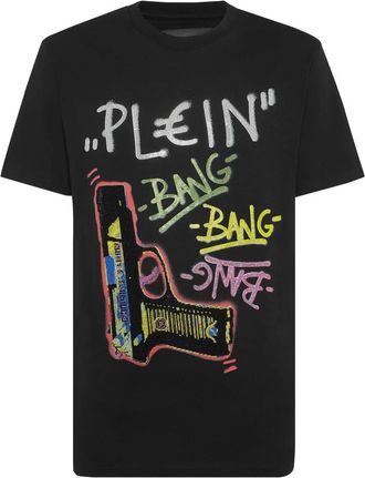 Philipp Plein Round Neck T-Shirt Gun - Heren - T-shirts - Zwart - 3XL - Katoen - Tops