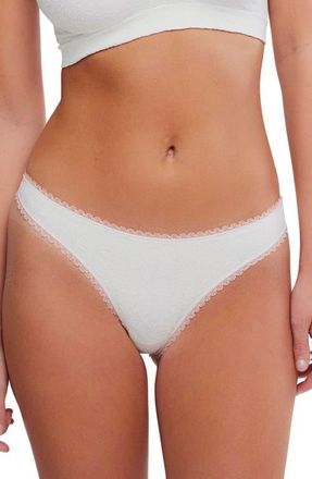 Free People Intimately FP Sweat Point Seamless Thong in White Alyssum Combo at Nordstrom, Size Medium