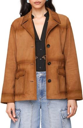 Avec Les Filles Suede Notch Collar Jacket in Camel at Nordstrom, Size Xx-Small