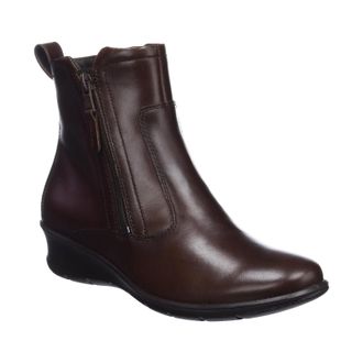 Ecco Ecco Felicia 217143 Leather Womens Ankle Boots - UK 6 - US 8-8.5 Women - EU 39 - Potting Soil - Size:UK 6
