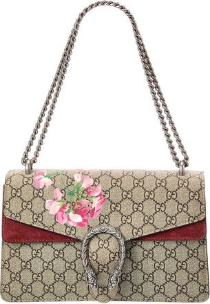 Gucci Beige Multicolor Dry Rose Blooms GG Supreme Canvas Super Mini Dionysus Shoulder Bag (Authentic Pre-Loved)
