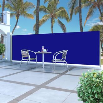 Berkfield Home Retractable Side Awning 160 x 500 cm Blue