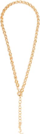 Saint Laurent Halsketting met schakels en logo - Goud