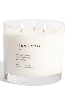 Brooklyn Candle Studio Fern + Moss Xl 3-Wick Candle in White at Nordstrom
