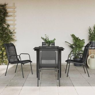 vidaXL Furniture Limited - Set da Pranzo da Giardino 5 pz Nero in